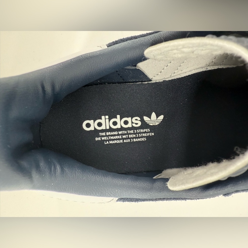 Adidas Gazelle Dark Blue and White Shoes - Picture 9 of 10
